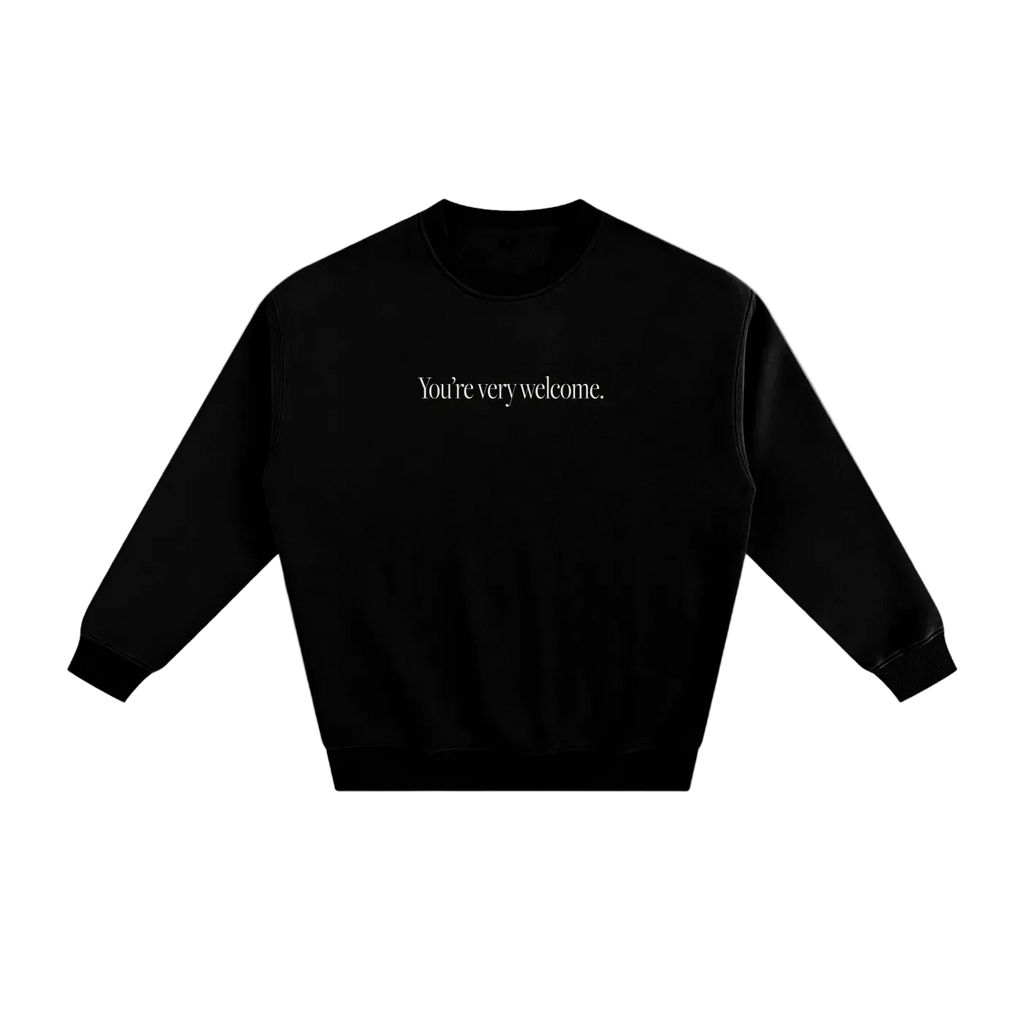 Black crewneck sweatshirt on a white background