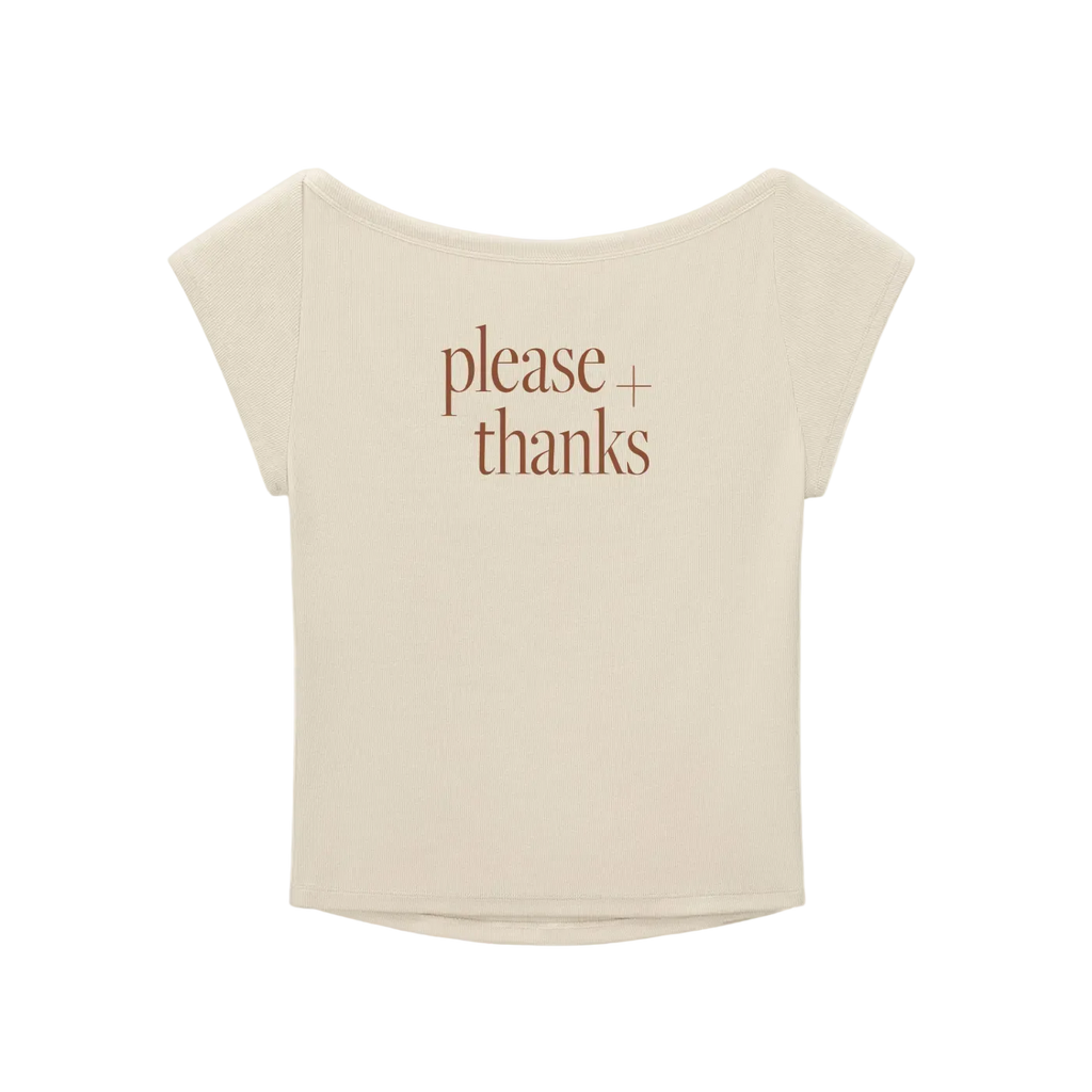 The You're Welcome Wide Neck Baby Tee